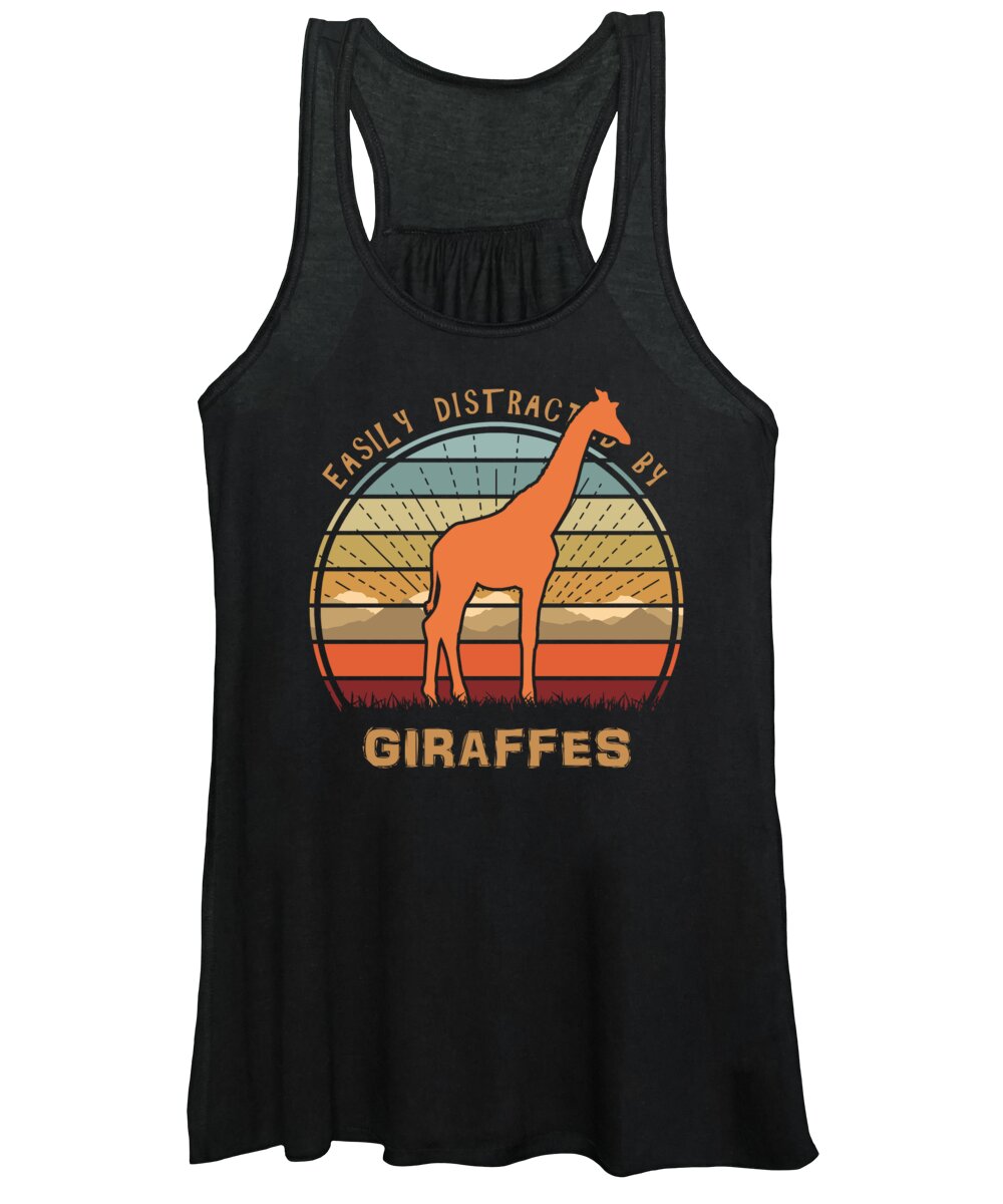 Easily Women's Tank Top featuring the digital art Easily Distracted By Giraffes by Megan Miller