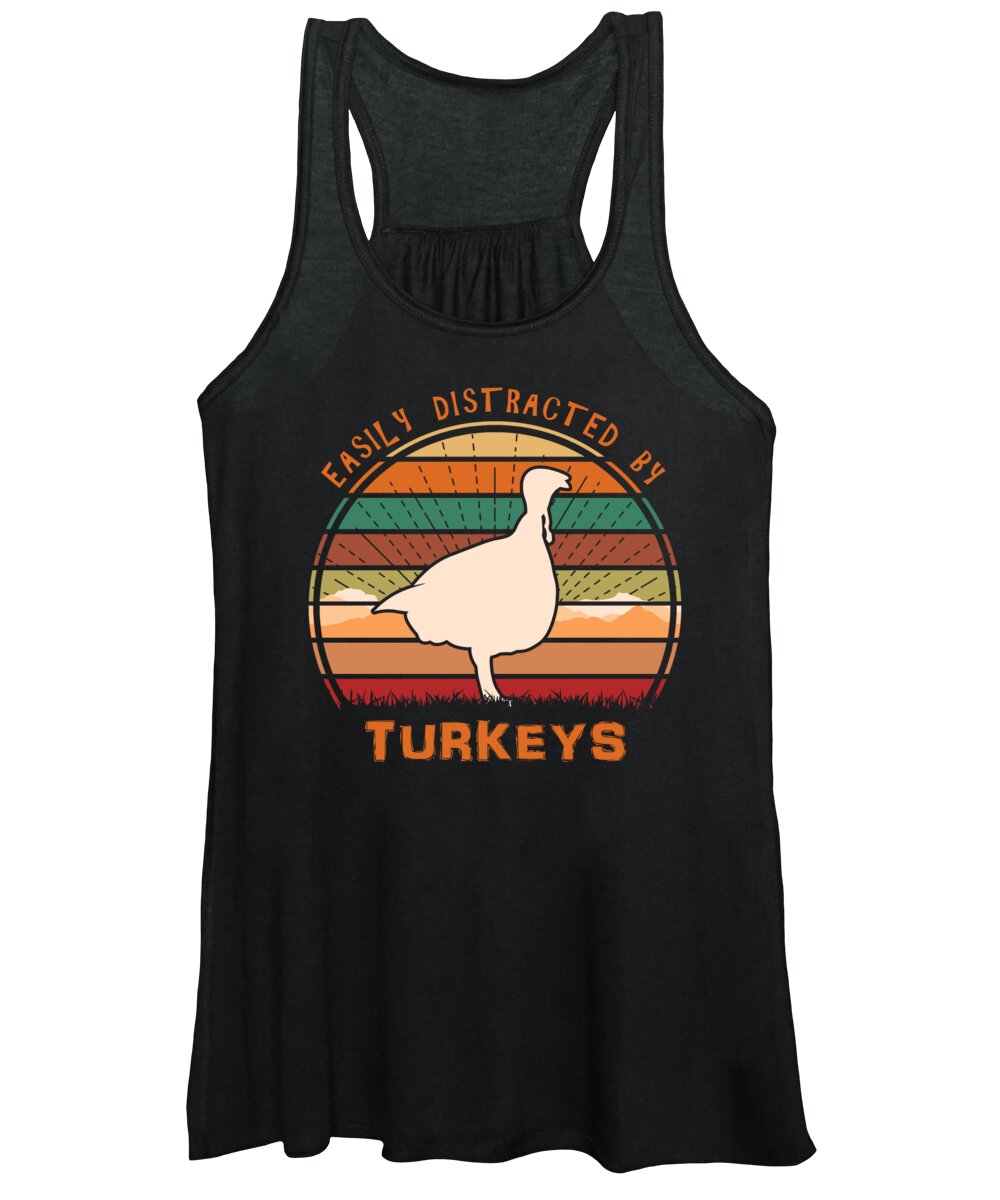 Easily Women's Tank Top featuring the digital art Easily Distracted By Turkeys by Megan Miller