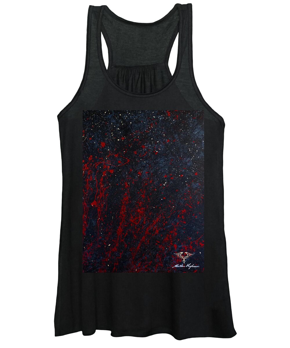 Abstract Women's Tank Top featuring the painting Embraced in Magic by Heather Meglasson Impact Artist