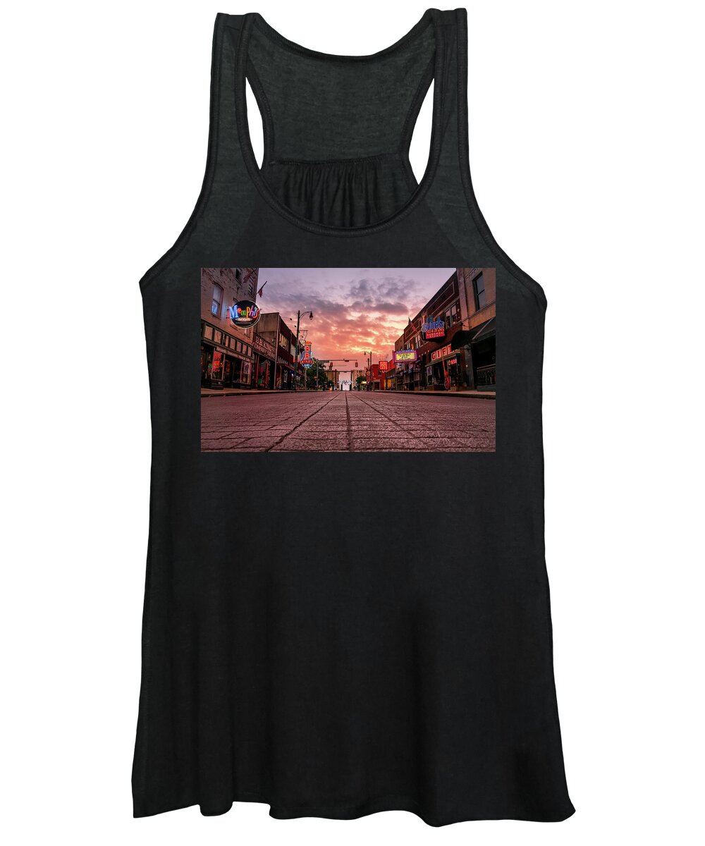 Downtown Women's Tank Top featuring the photograph Empty Beale by Darrell DeRosia
