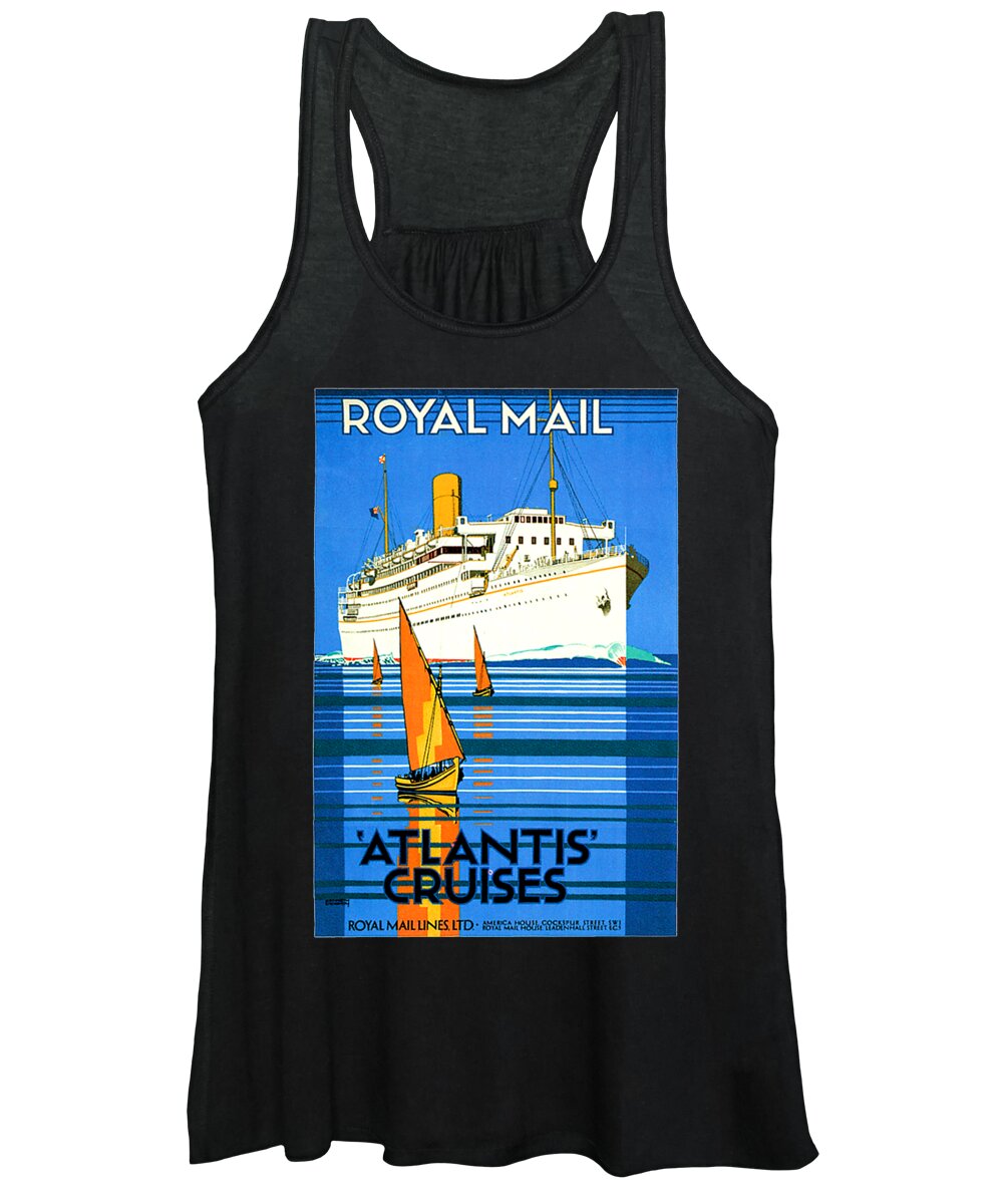 Art Deco Women's Tank Top featuring the painting English Royal Mail Atlantis Ocean Liner by Unknown
