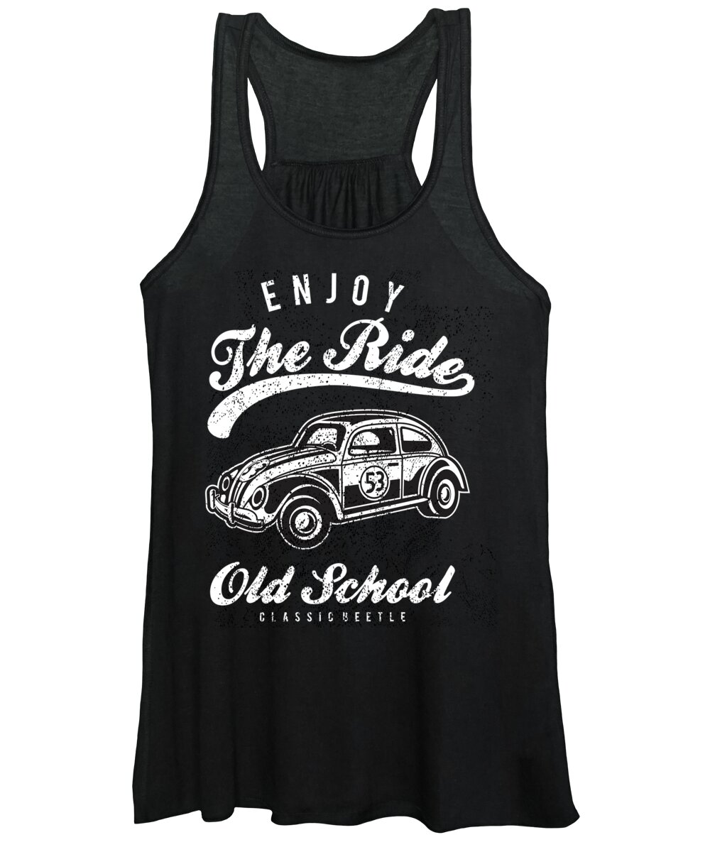 Distressed Women's Tank Top featuring the digital art Enjoy The Ride Old School by Jacob Zelazny
