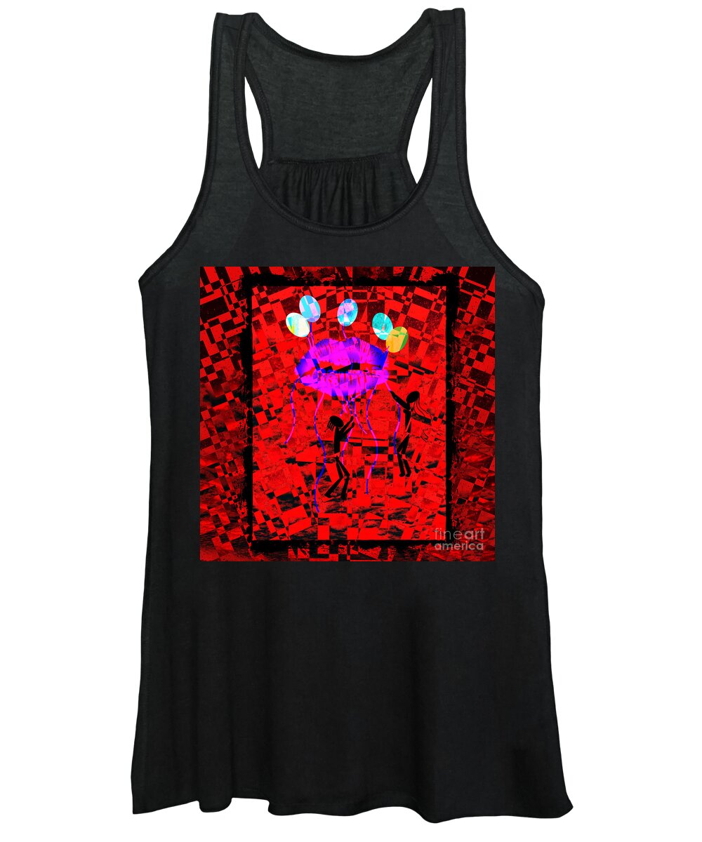 Words Women's Tank Top featuring the digital art Entangled By Words by Diamante Lavendar