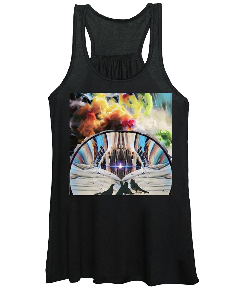 Women's Tank Top featuring the digital art ExitentialBirdMeeting by Christina Knight
