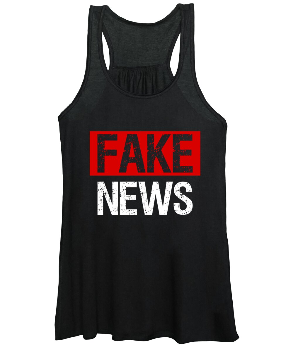 Funny Women's Tank Top featuring the digital art Fake News Costume by Flippin Sweet Gear