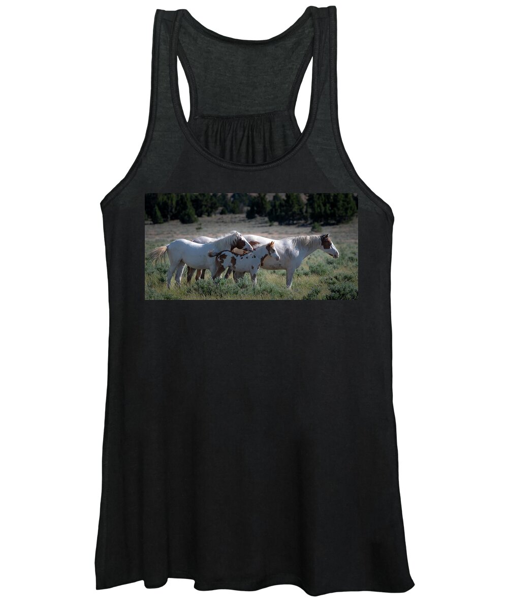 Wild Horses Women's Tank Top featuring the photograph Family Love by Mary Hone