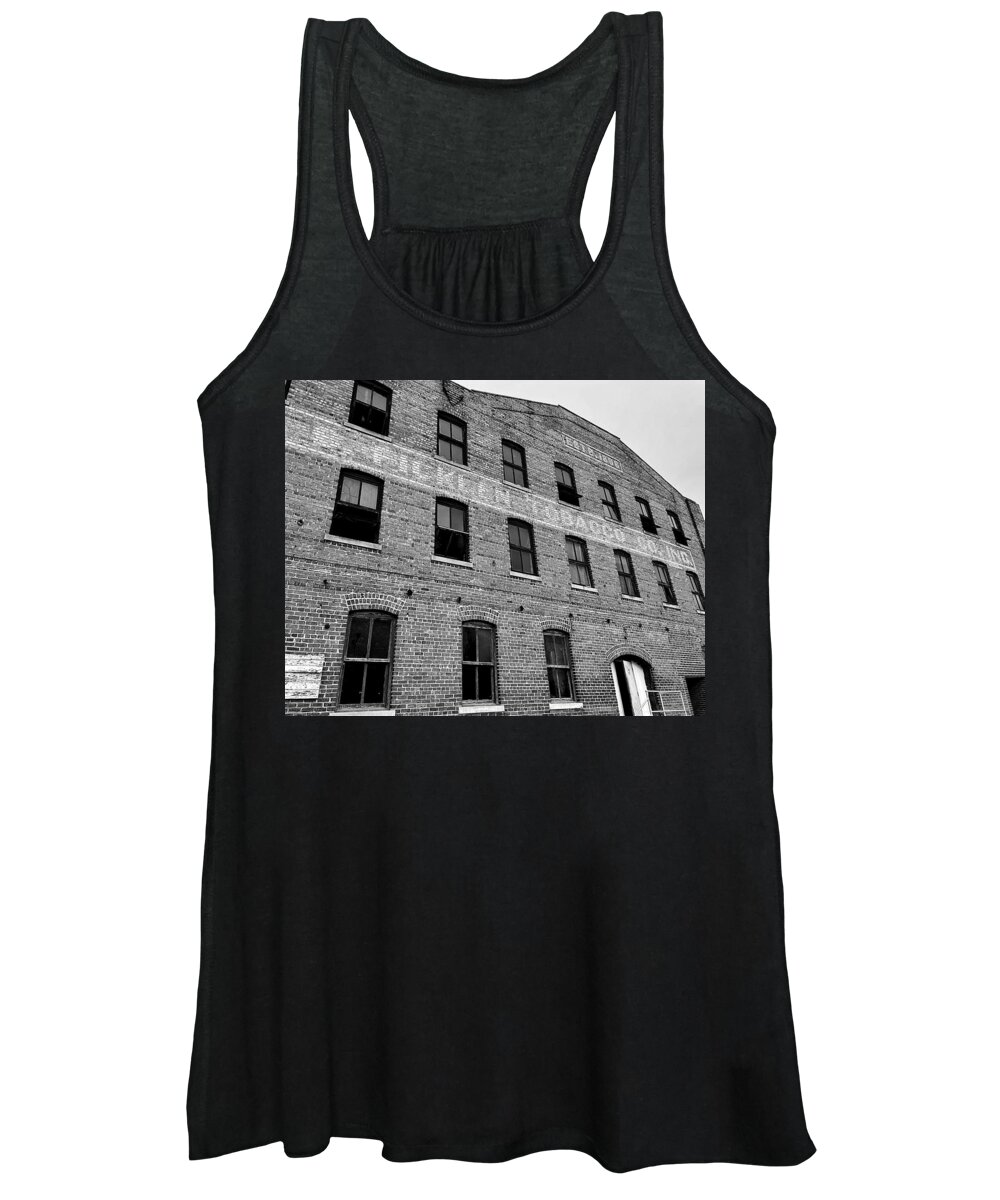 Ficklen Women's Tank Top featuring the photograph Ficklen Tobacco BW by Lee Darnell