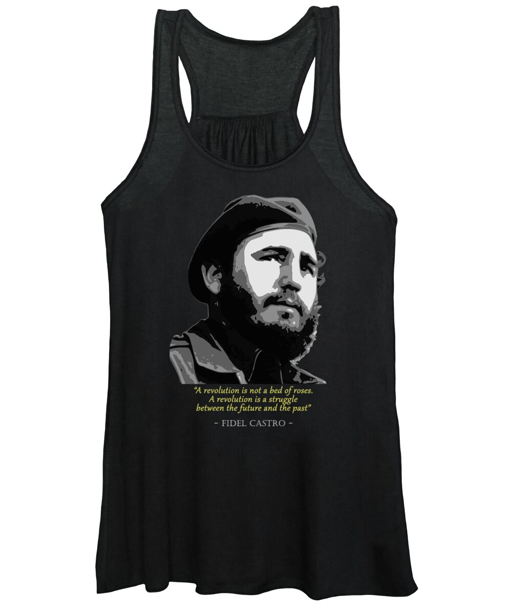 Fidel Women's Tank Top featuring the digital art Fidel Castro Quote by Megan Miller