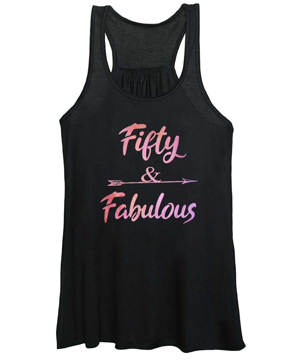 Fifty, Fun & Fabulous Birthday Swarovski Crystal Bling Tank Top T Shirt