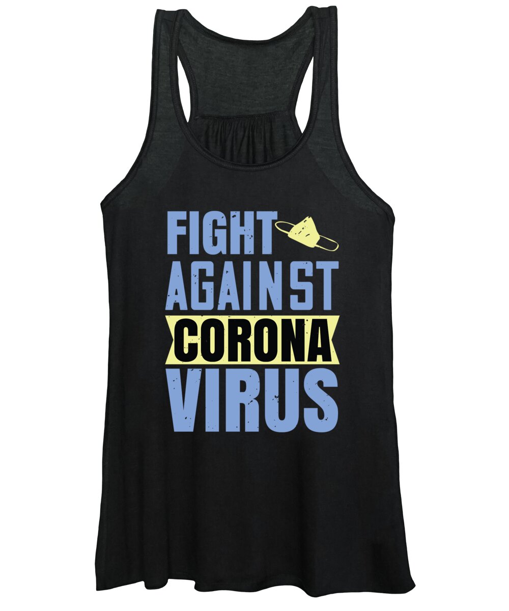 Sarcastic Women's Tank Top featuring the digital art Fight against corona virus by Jacob Zelazny