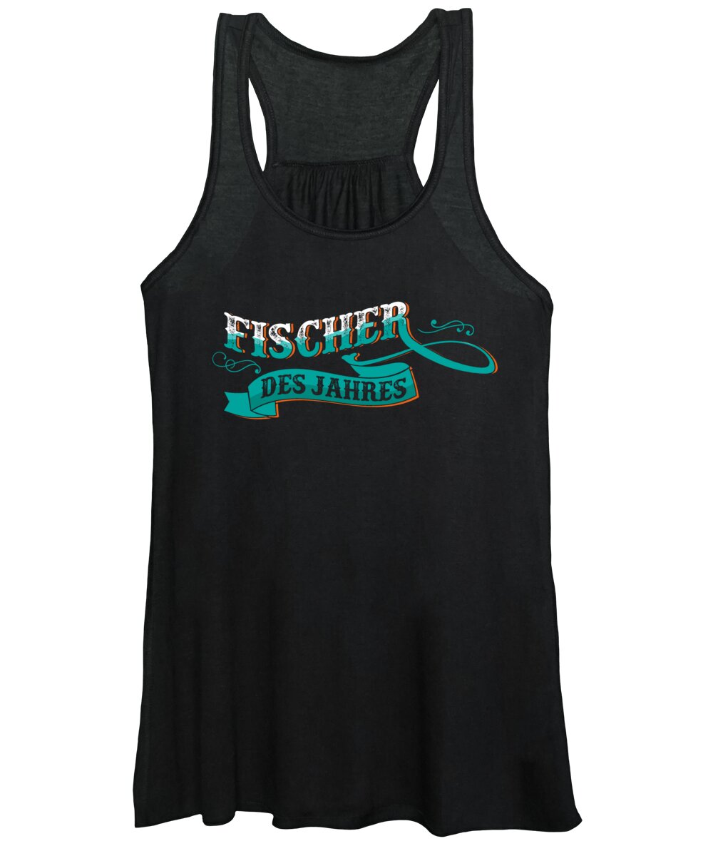 Boat Women's Tank Top featuring the digital art Fischer Des Jahres Proud Fisher Fishing Fish Gift by Thomas Larch