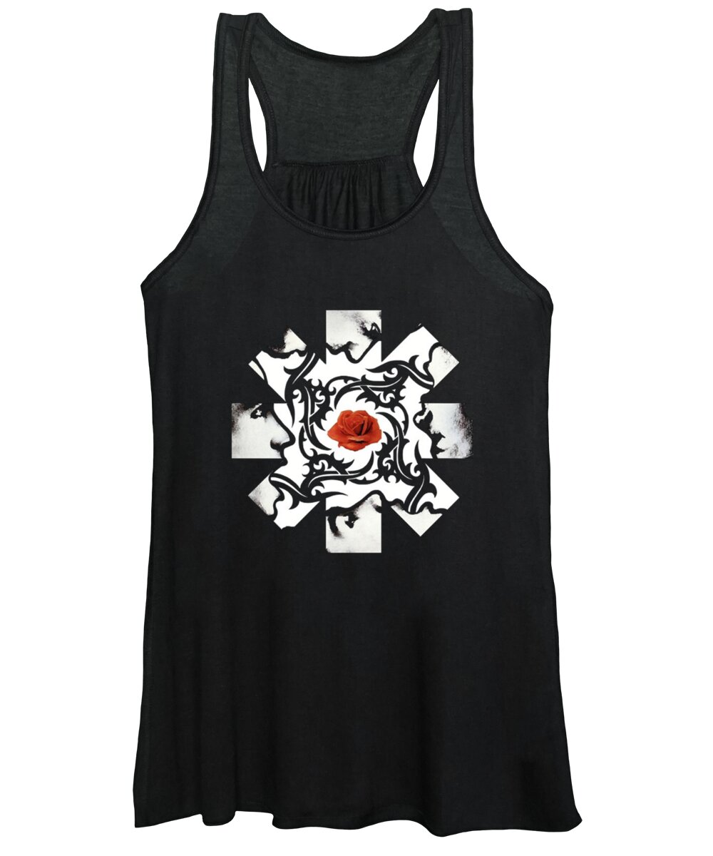 Red Hot Chili Peppers Women's Tank Top featuring the digital art Flowers Chili Roses Perfect Gift For Fans by Notorious Artist