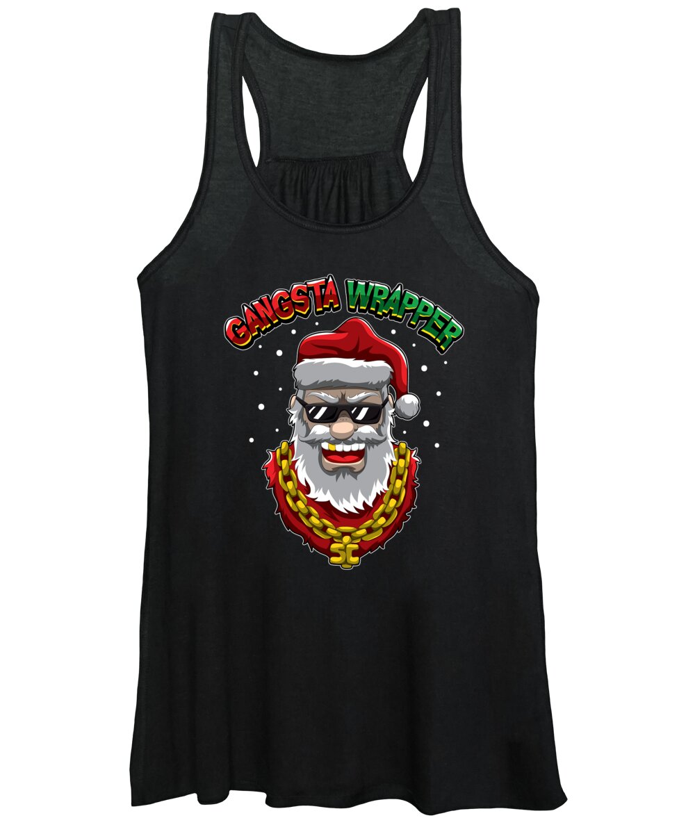 Christmas Time Women's Tank Top featuring the digital art Gangsta Wrapper Santa Claus From Tha Hood by Mister Tee
