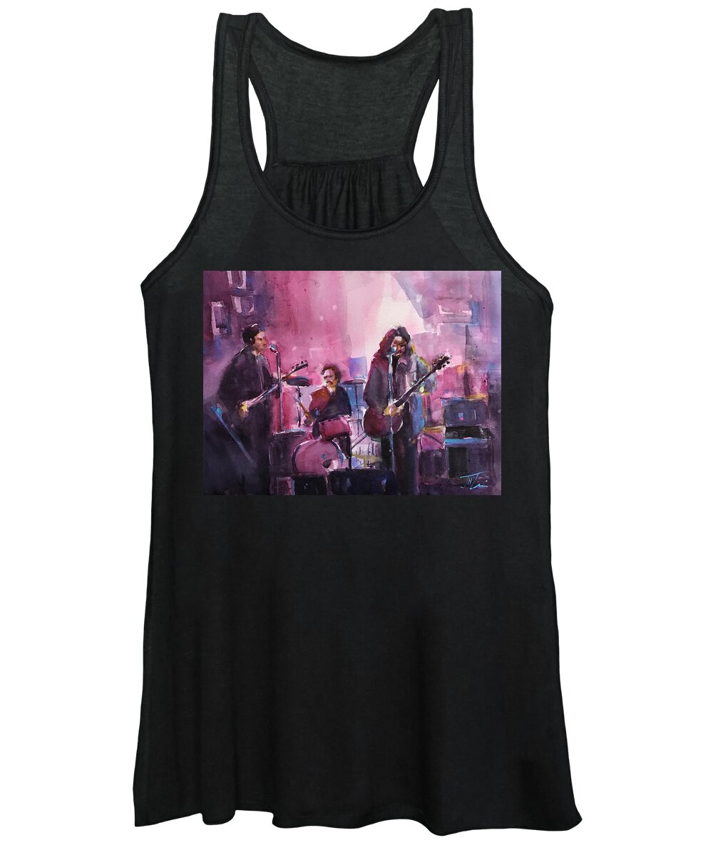 Musicians Women's Tank Top featuring the painting Garage Band by Judith Levins