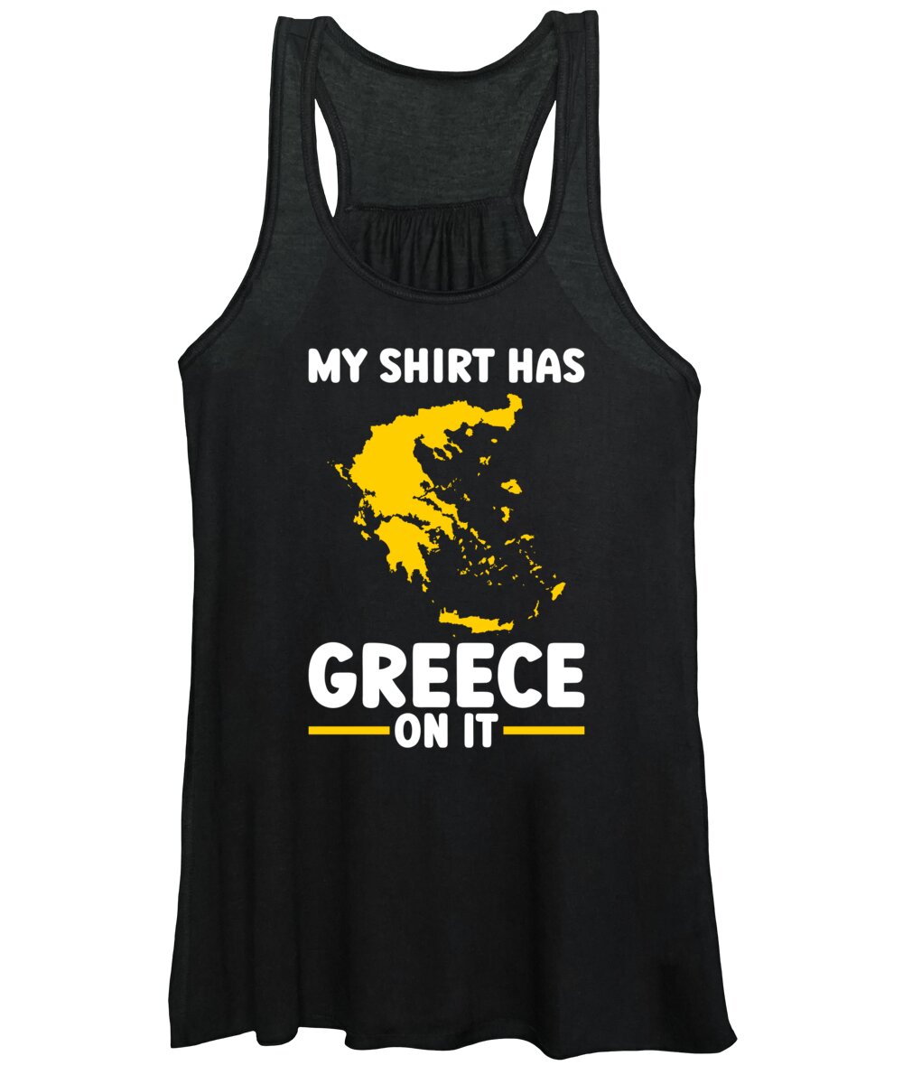 Geography Teacher Women's Tank Top featuring the digital art Geography Lover Funny Greece by Me