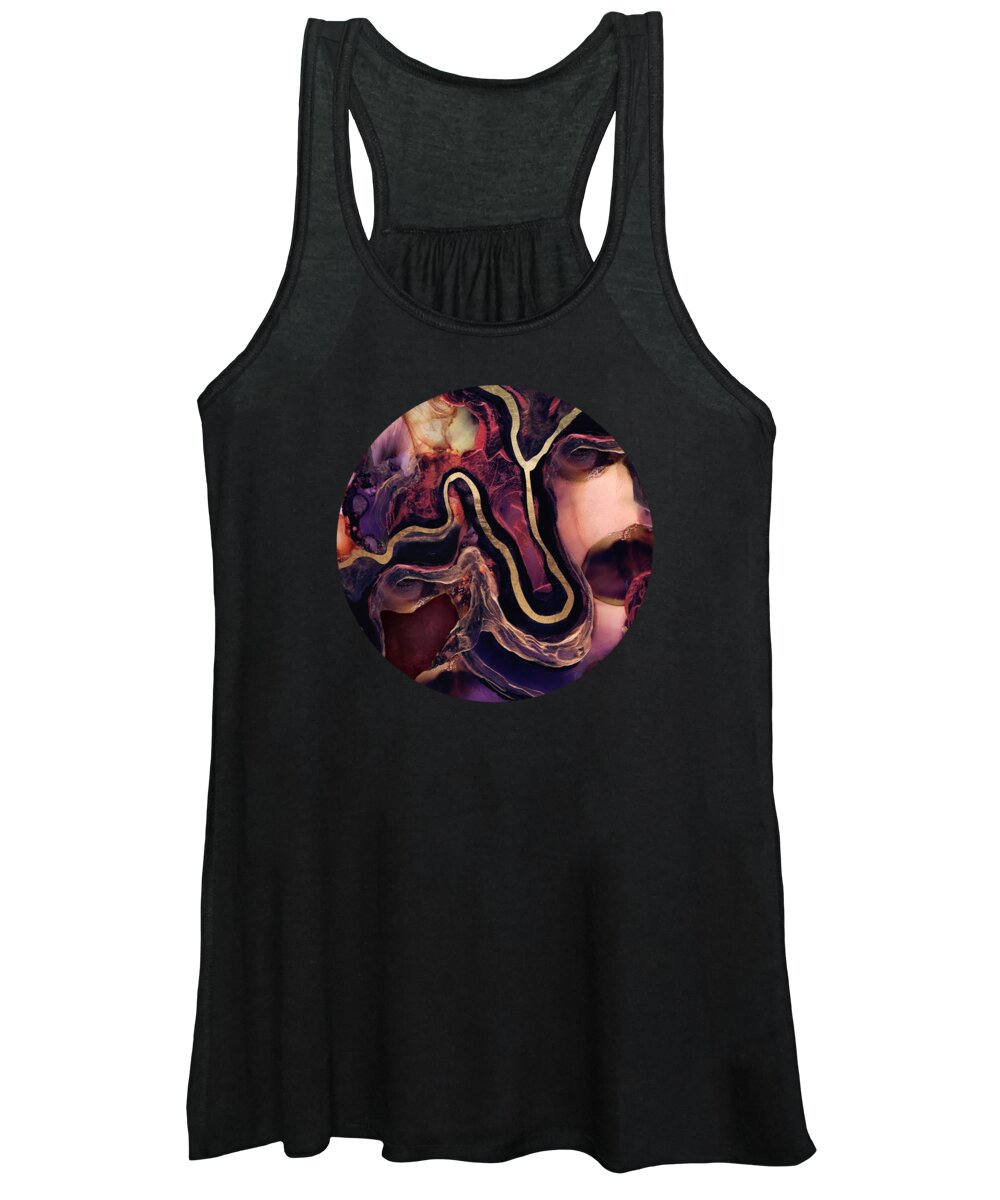 Gold Women's Tank Top featuring the digital art Golden River Abstract by Spacefrog Designs