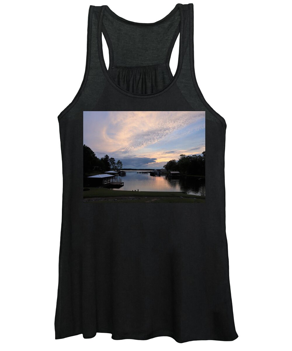 Lake Women's Tank Top featuring the photograph Goose Rejoice Sunrise by Ed Williams