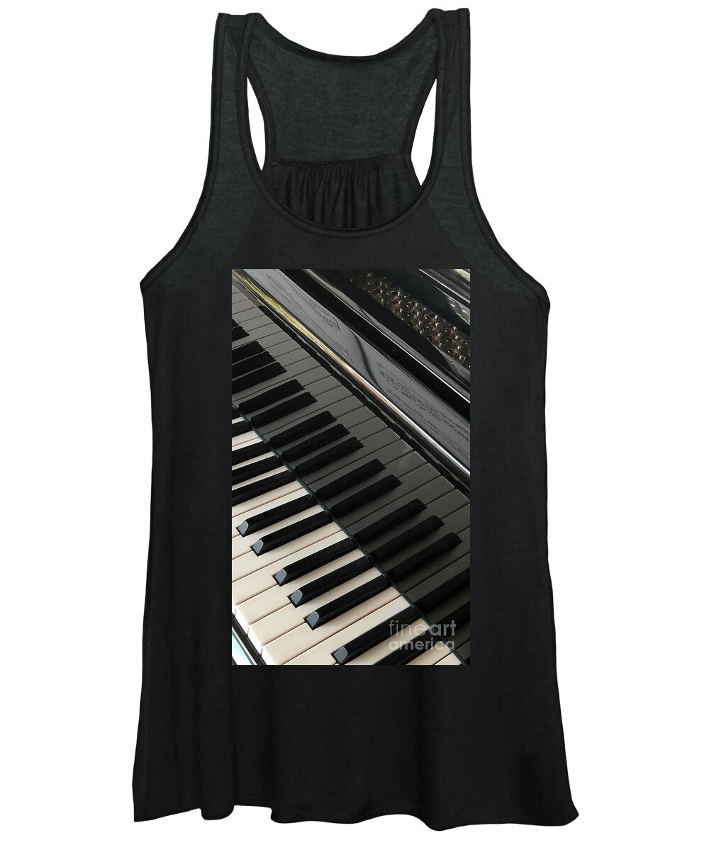 Piano Women's Tank Top featuring the photograph Grand Reflections Keyboard by Catherine Ludwig Donleycott