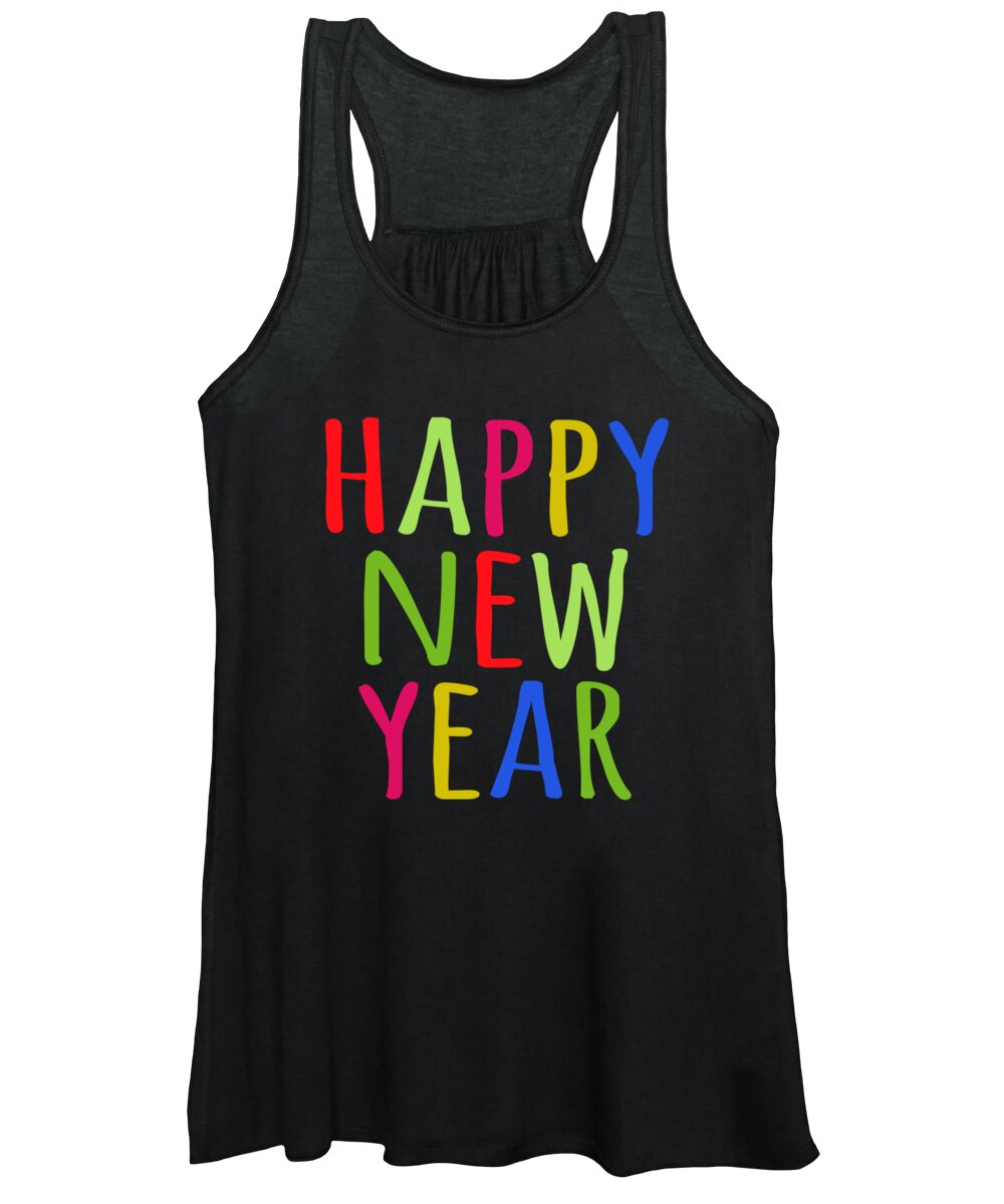 New Year 2024 Women's Tank Top featuring the digital art Happy New Year by Flippin Sweet Gear