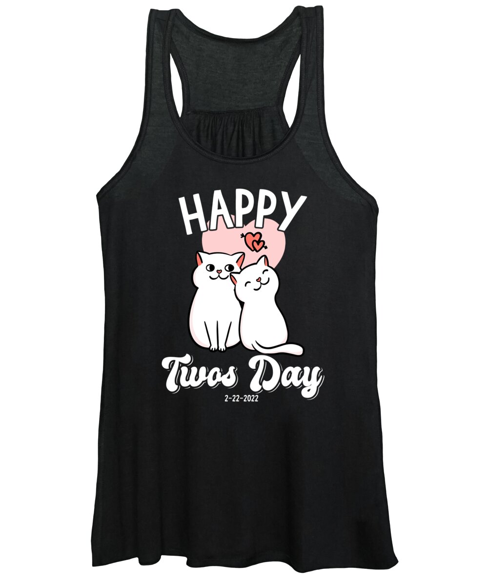 Palindrome Women's Tank Top featuring the digital art Happy Twosday Palindrome 2-22-2022 by Flippin Sweet Gear