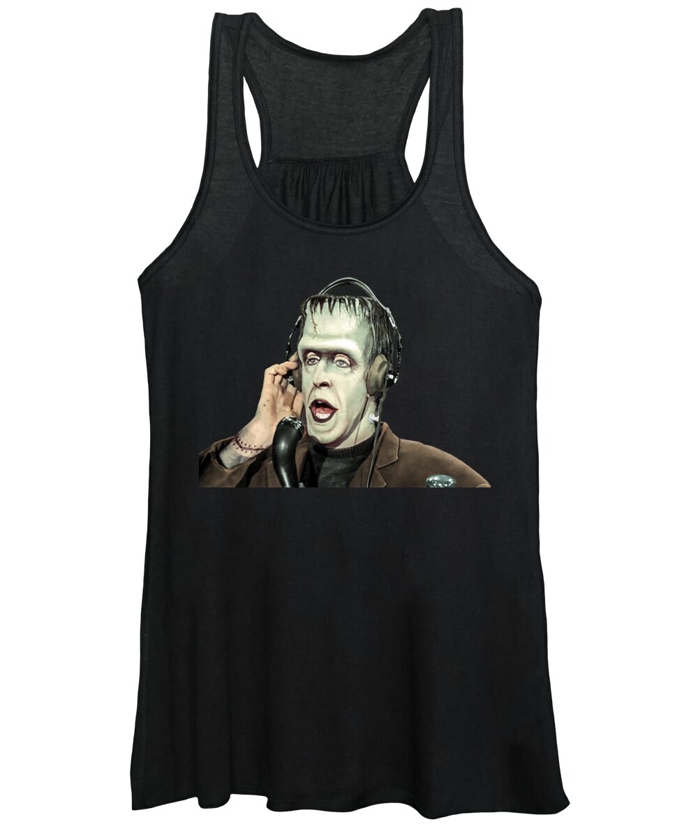 Herman Munster Women's Tank Top featuring the photograph Herman Munster at the radio by Franchi Torres