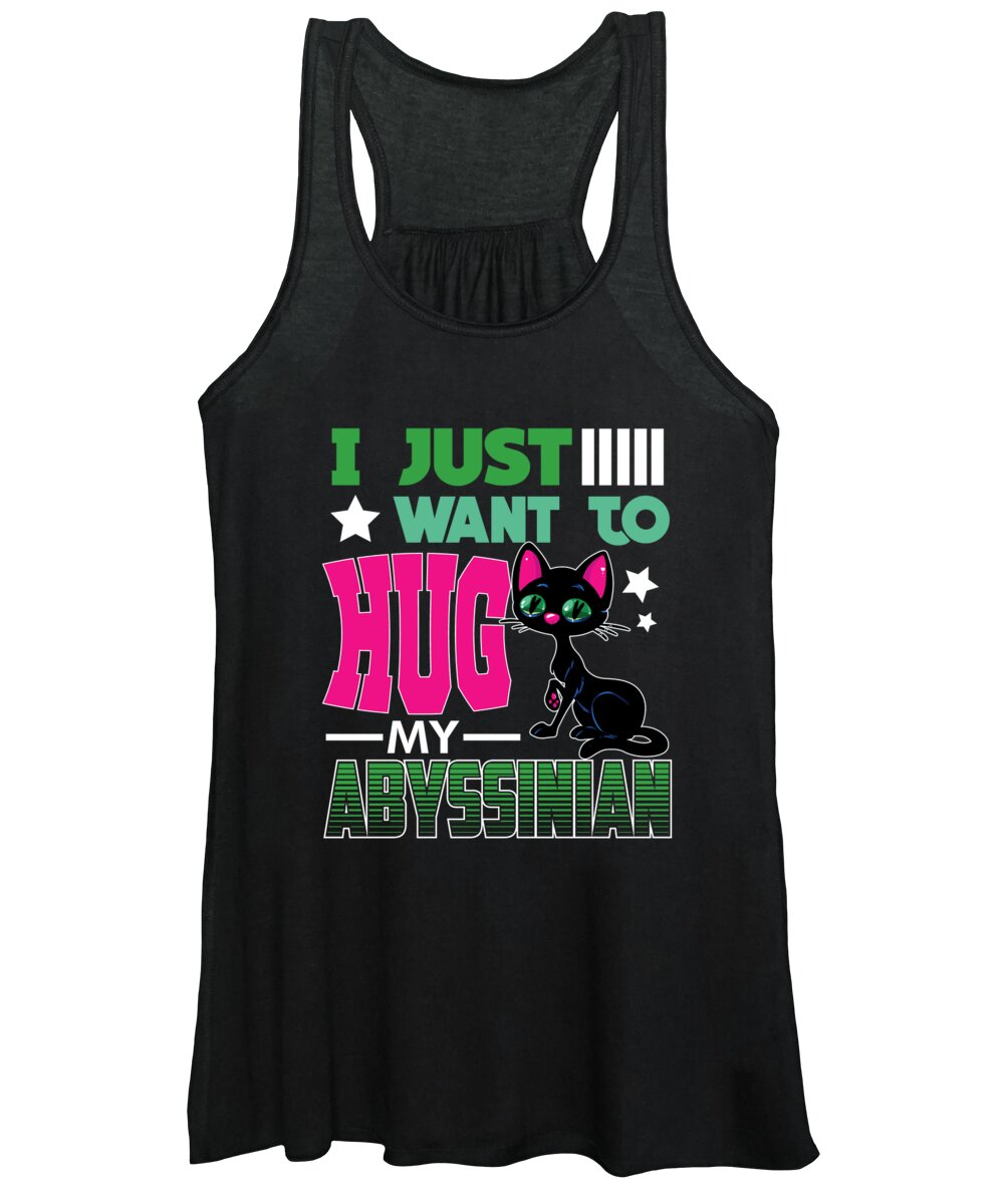 Kitty Women's Tank Top featuring the digital art I Just Want to Hug My Abyssinian Cat by Jacob Zelazny