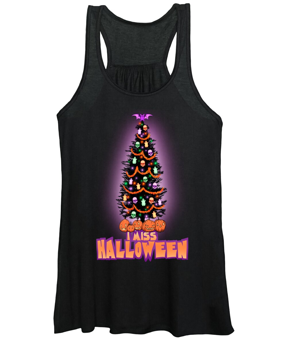 Halloween Women's Tank Top featuring the drawing I Miss Halloween by Ludwig Van Bacon
