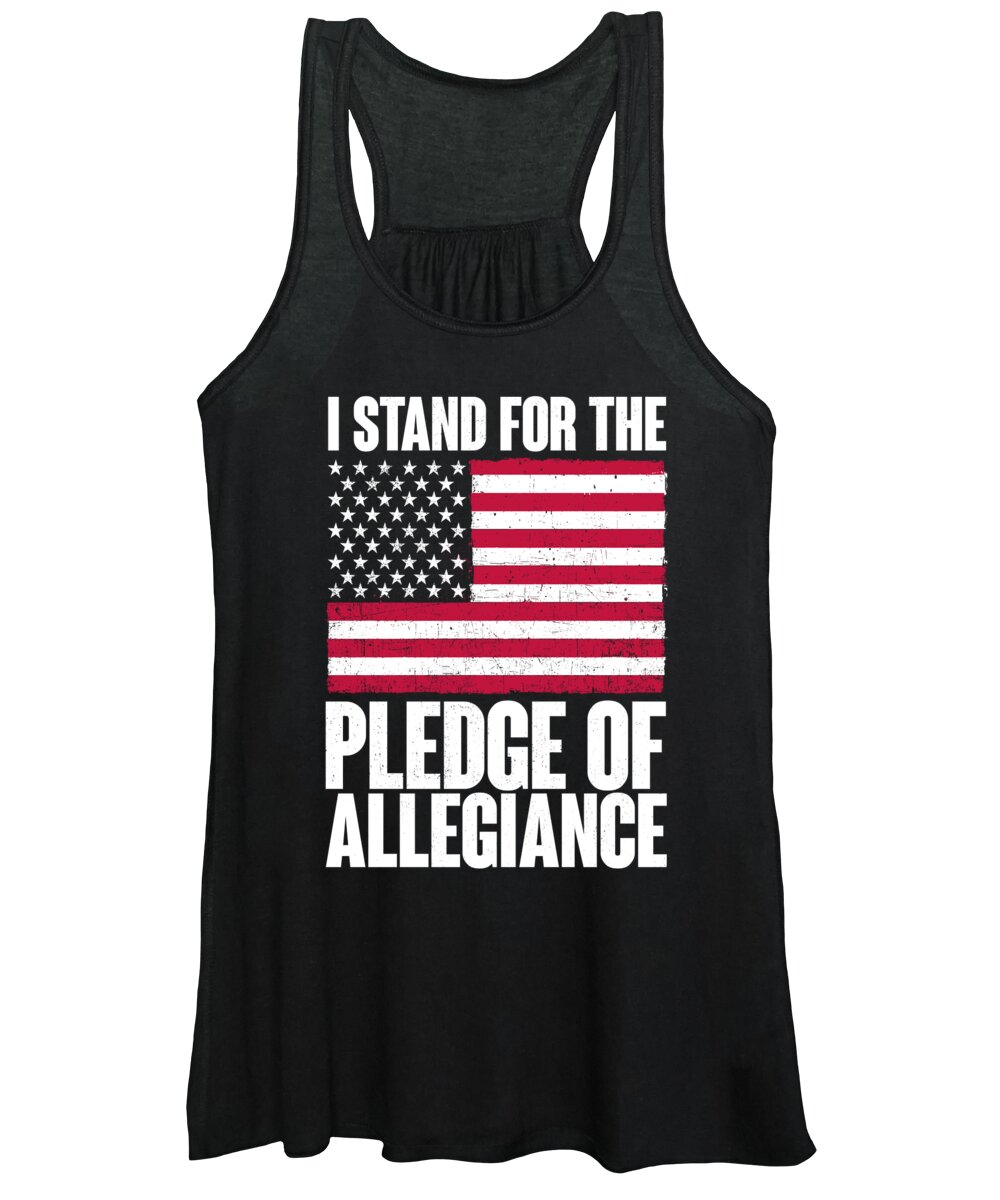 Support Women's Tank Top featuring the digital art I Stand for the Pledge of Allegiance by Jacob Zelazny