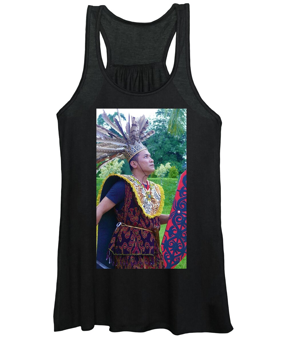 Iban Tribe Women's Tank Top featuring the photograph Iban Tribe Member by Robert Bociaga