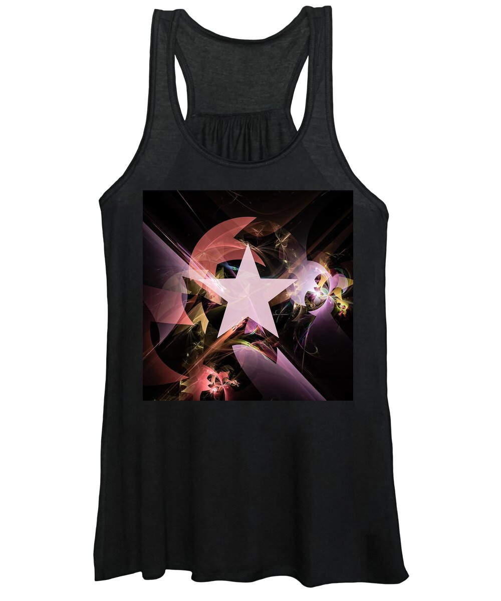 Digital Art #creative#handmade Art #unique Style #modern #abstract Performance #concept #star#in The Shadow# Women's Tank Top featuring the digital art In The Shadow Of A Star / Digital Art by Aleksandrs Drozdovs