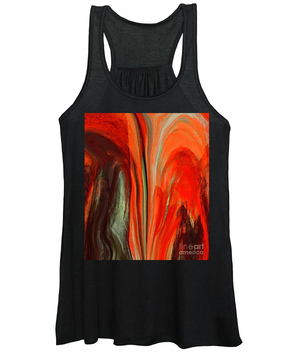 Vibrant Colourful Artwork Women's Tank Top featuring the digital art Inferno by Elaine Hayward