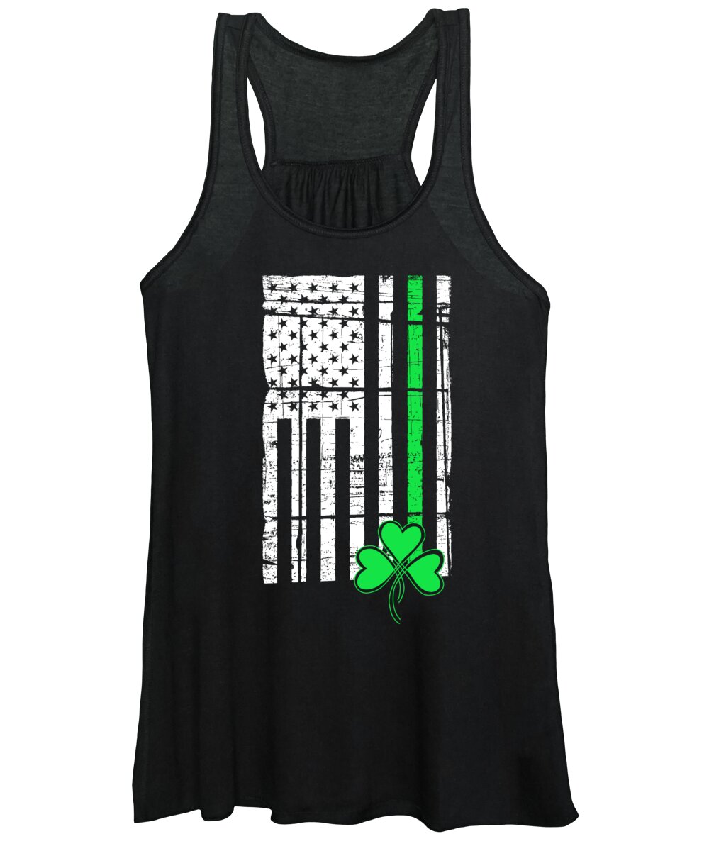 Irish Women's Tank Top featuring the digital art Irish American Flag St Patricks Day by Jacob Zelazny