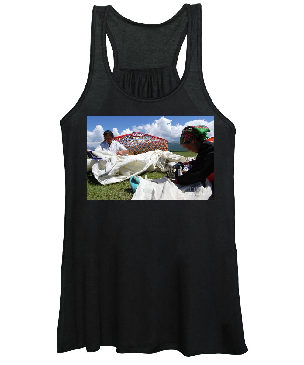 It's Nice To Build A House On The Lawn And Just Live Women's Tank Top featuring the photograph It's nice to build a house on the lawn and just live by Elbegzaya Lkhagvasuren