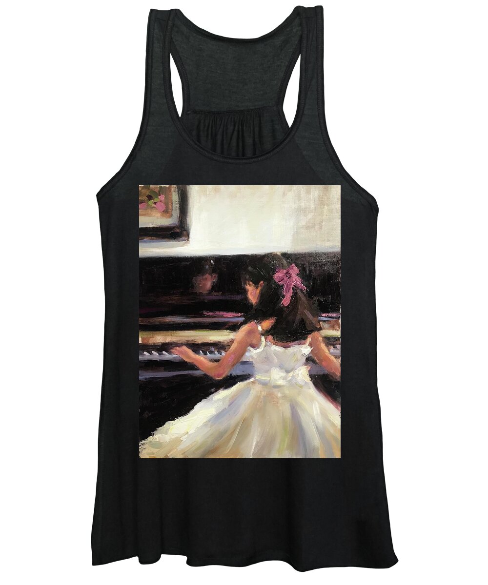 Junior Pianist Women's Tank Top featuring the painting Junior Pianist by Ashlee Trcka