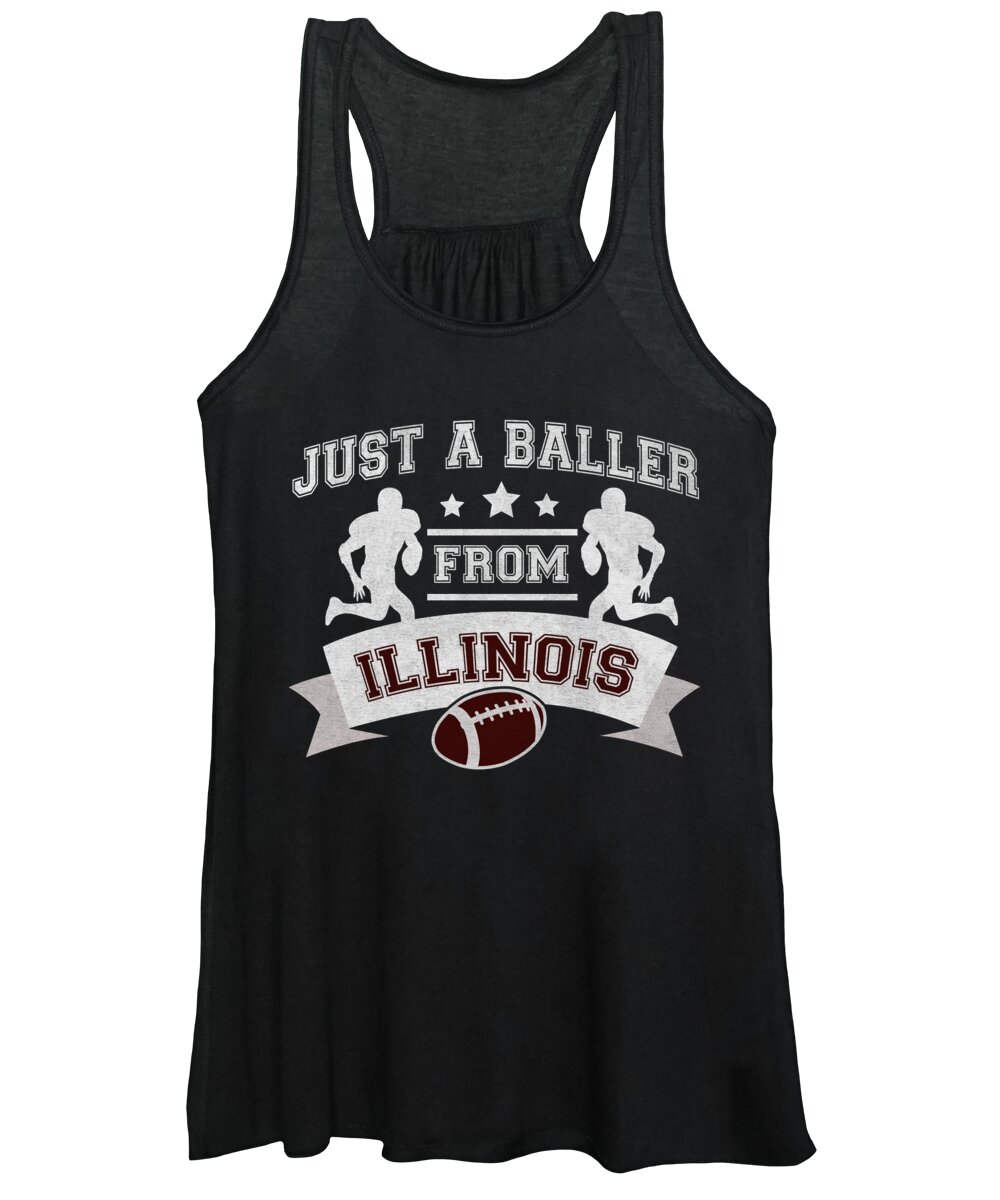 Illinois Football Women's Tank Top featuring the digital art Just a Baller from Illinois Football Player by Jacob Zelazny