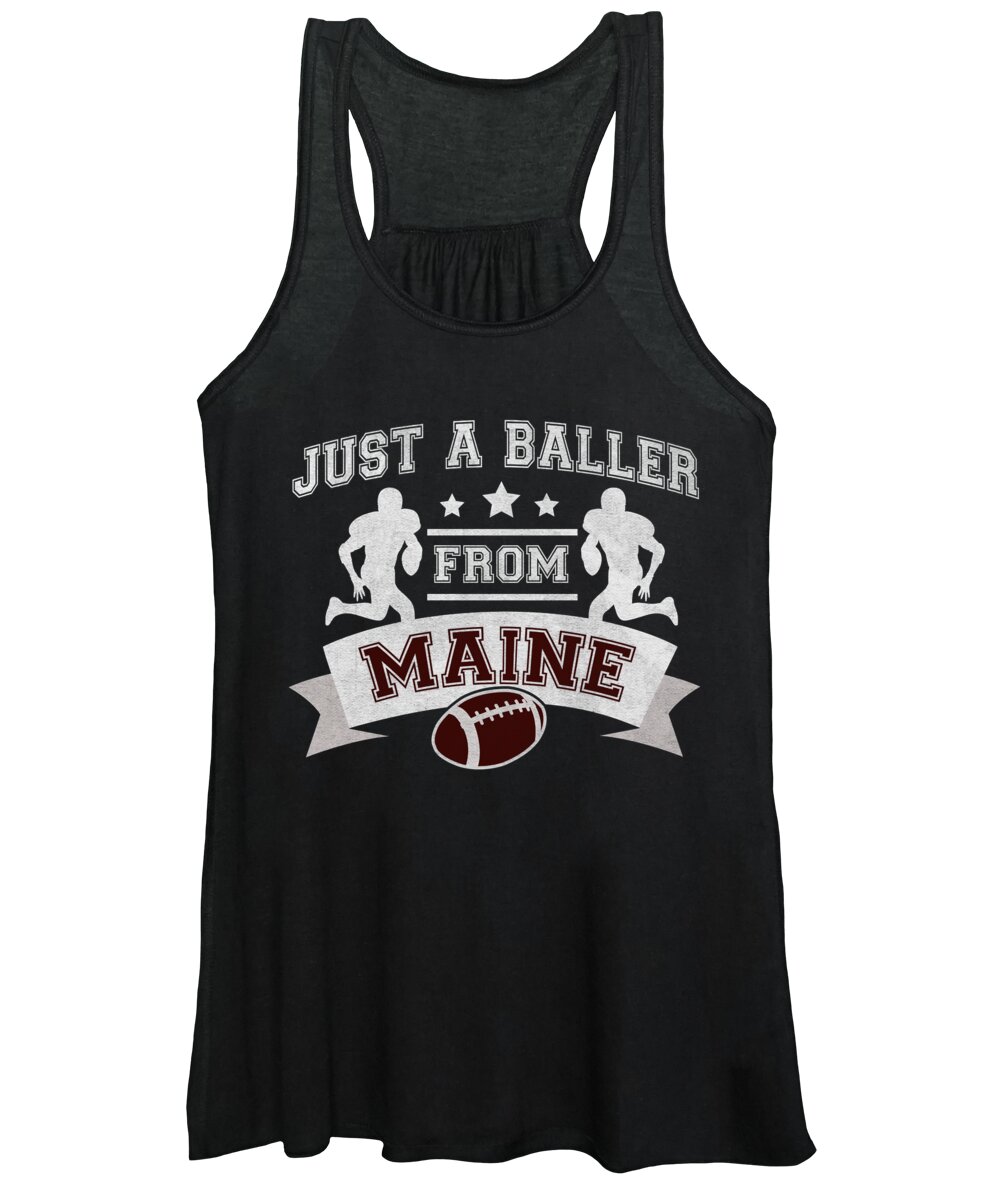 Maine Football Women's Tank Top featuring the digital art Just a Baller from Maine Football Player by Jacob Zelazny