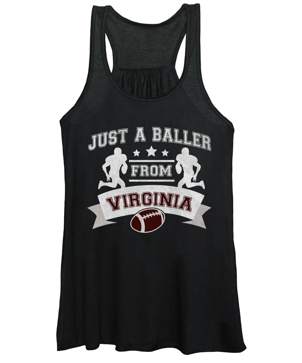 Virginia Women's Tank Top featuring the digital art Just a Baller from Virginia Football Player by Jacob Zelazny