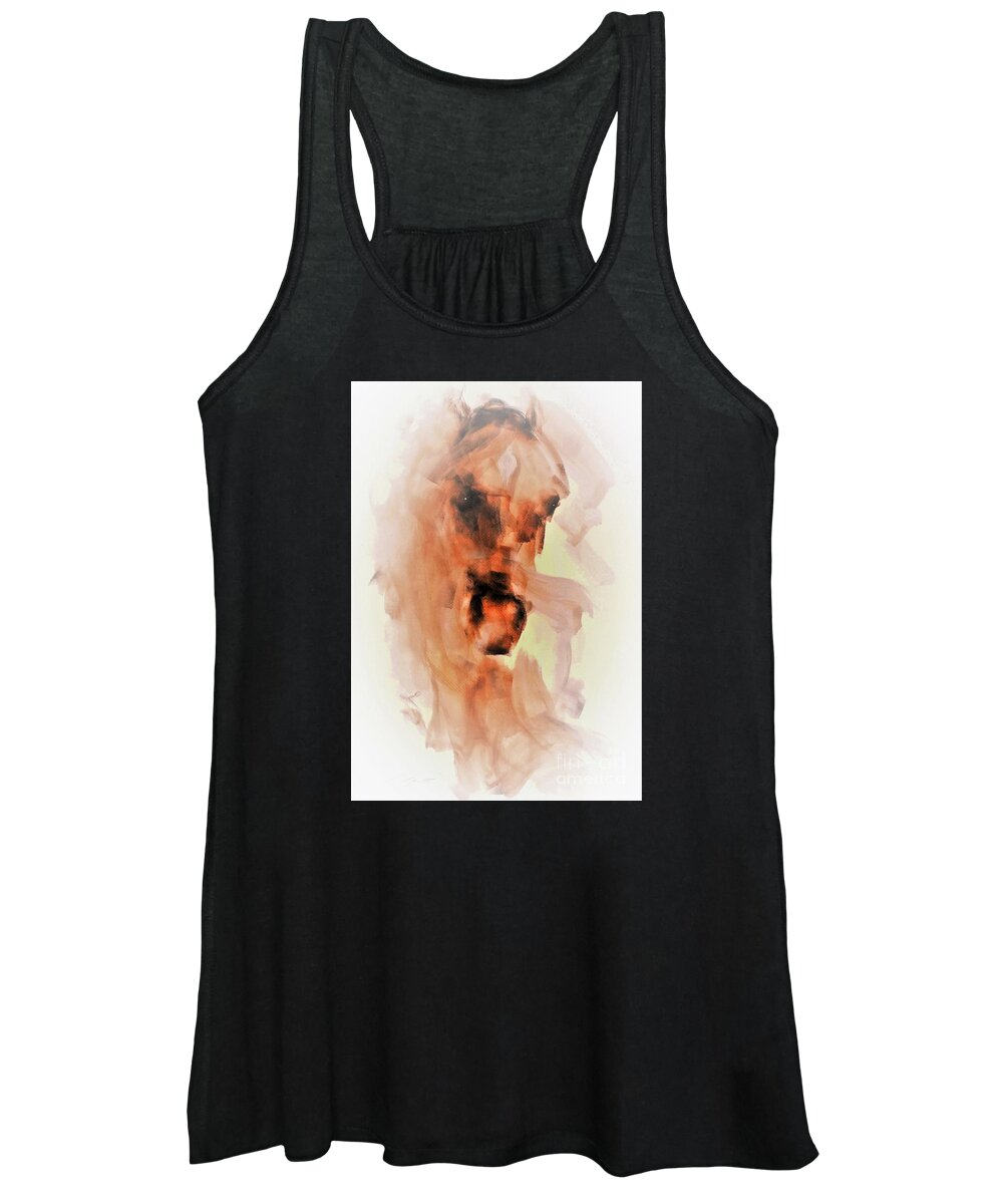 Equestrian Painting Women's Tank Top featuring the painting Khan by Janette Lockett