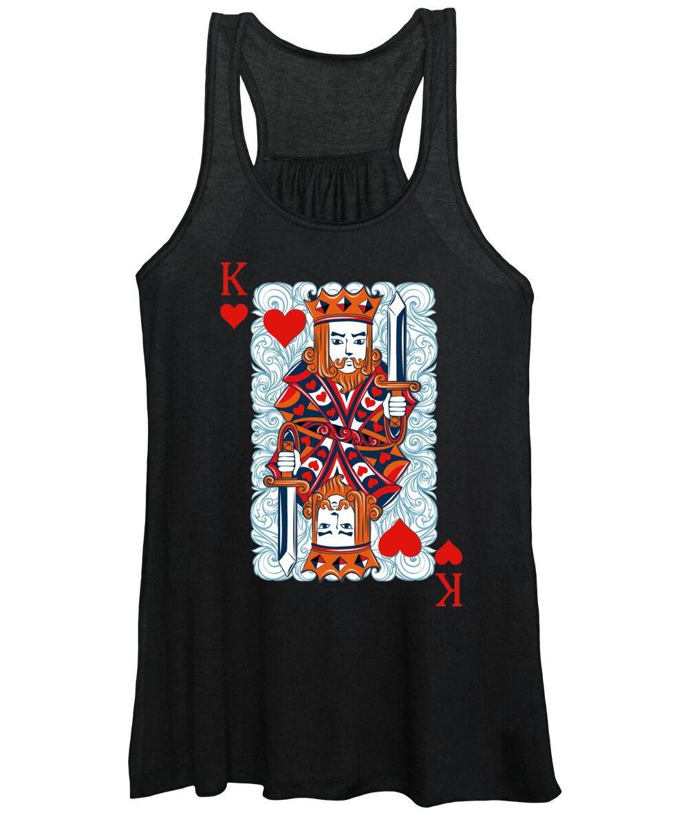 Valentines Day Women's Tank Top featuring the digital art King of Hearts by Jacob Zelazny