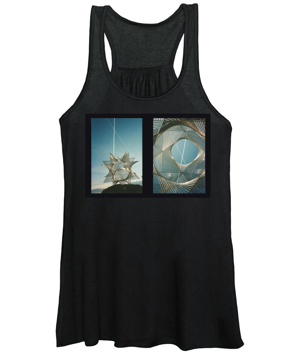 Sculpture Women's Tank Top featuring the mixed media La rencontre by Joelle Philibert