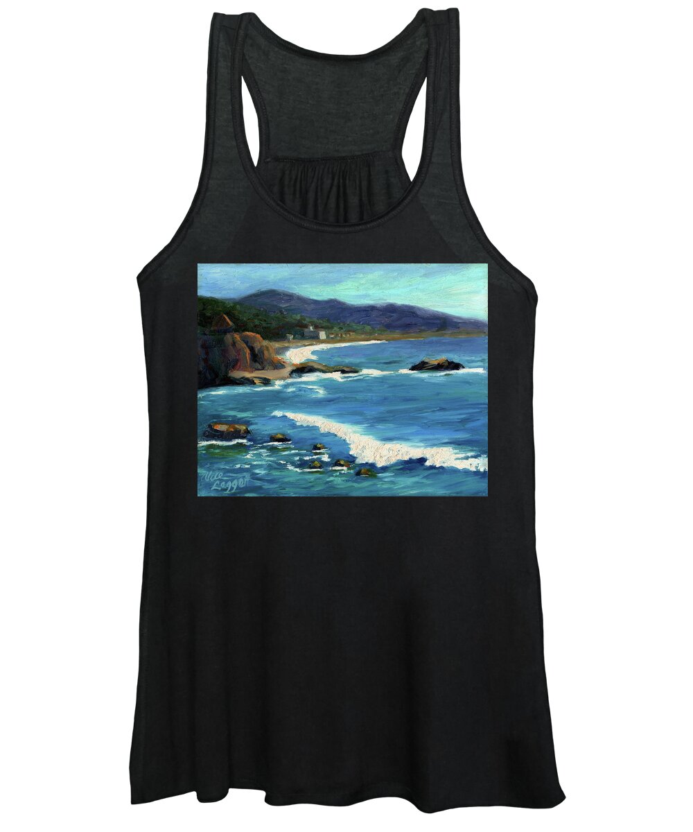 Ocean Women's Tank Top featuring the painting Laguna Beach View by Alice Leggett