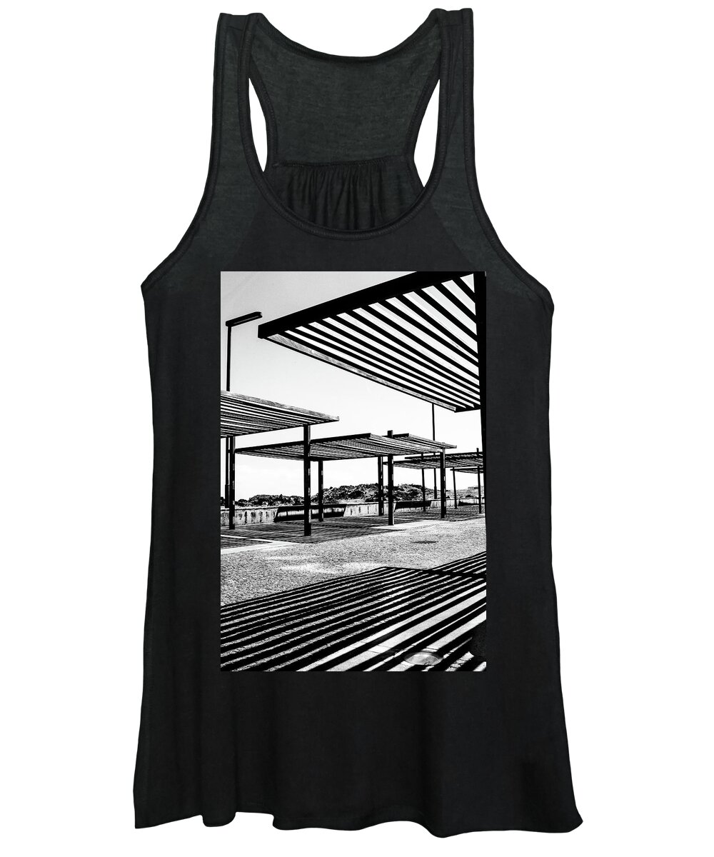 Black And White Women's Tank Top featuring the photograph Lines by Denise Kopko