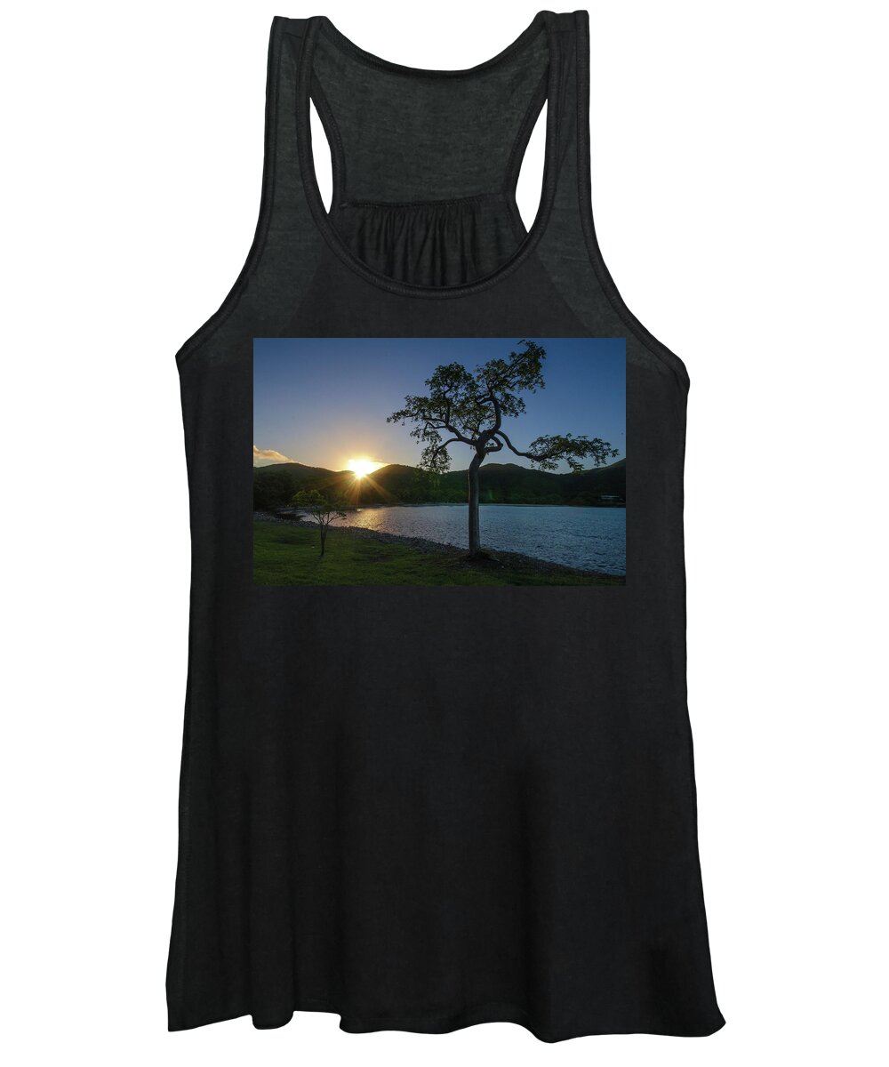 Caribbean Women's Tank Top featuring the photograph Lonesome Tree at Sunrise by Matthew DeGrushe