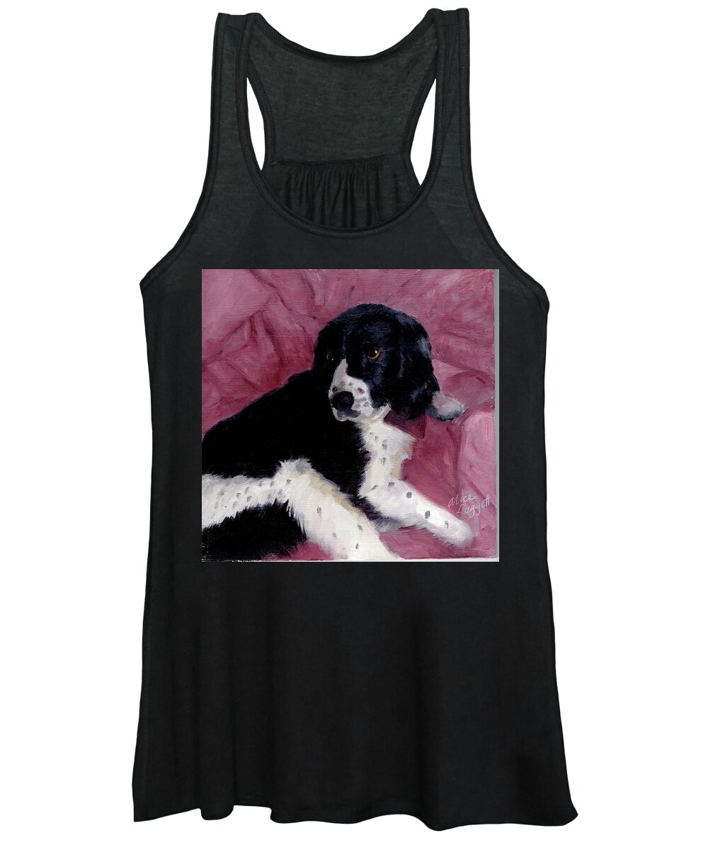 Dog Women's Tank Top featuring the painting Lounging Around by Alice Leggett