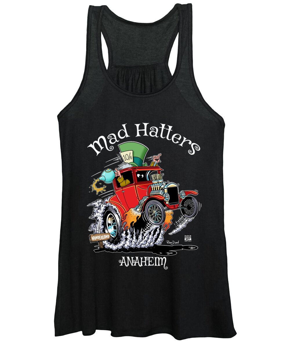 Ed Roth Women's Tank Top featuring the digital art Mad Hatters of Anaheim by Ruben Duran