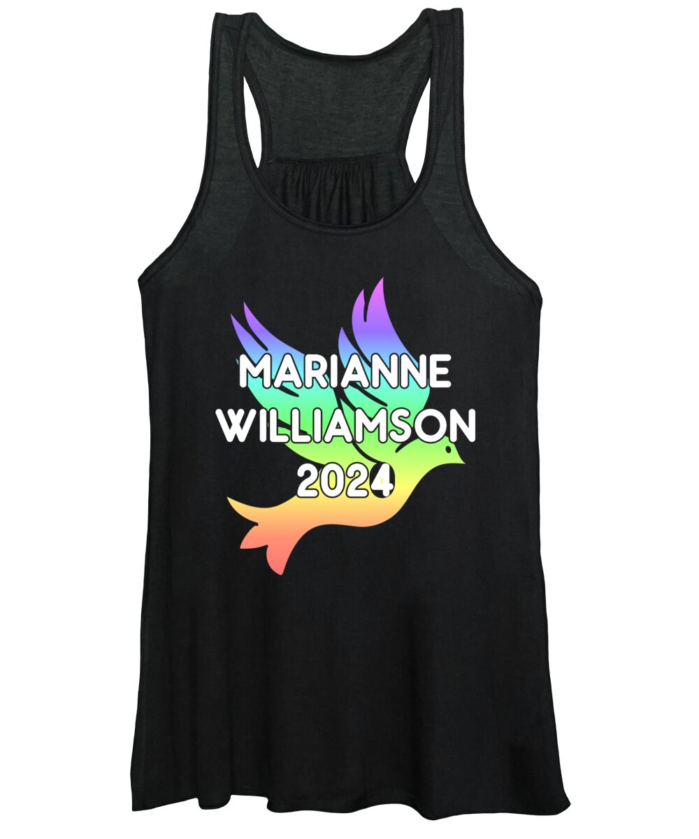 Cool Women's Tank Top featuring the digital art Marianne Williamson For President 2024 Rainbow by Flippin Sweet Gear