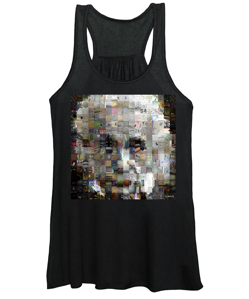 Genius Of Numbers Women's Tank Top featuring the mixed media Master of Numbers by Gianni Sarcone