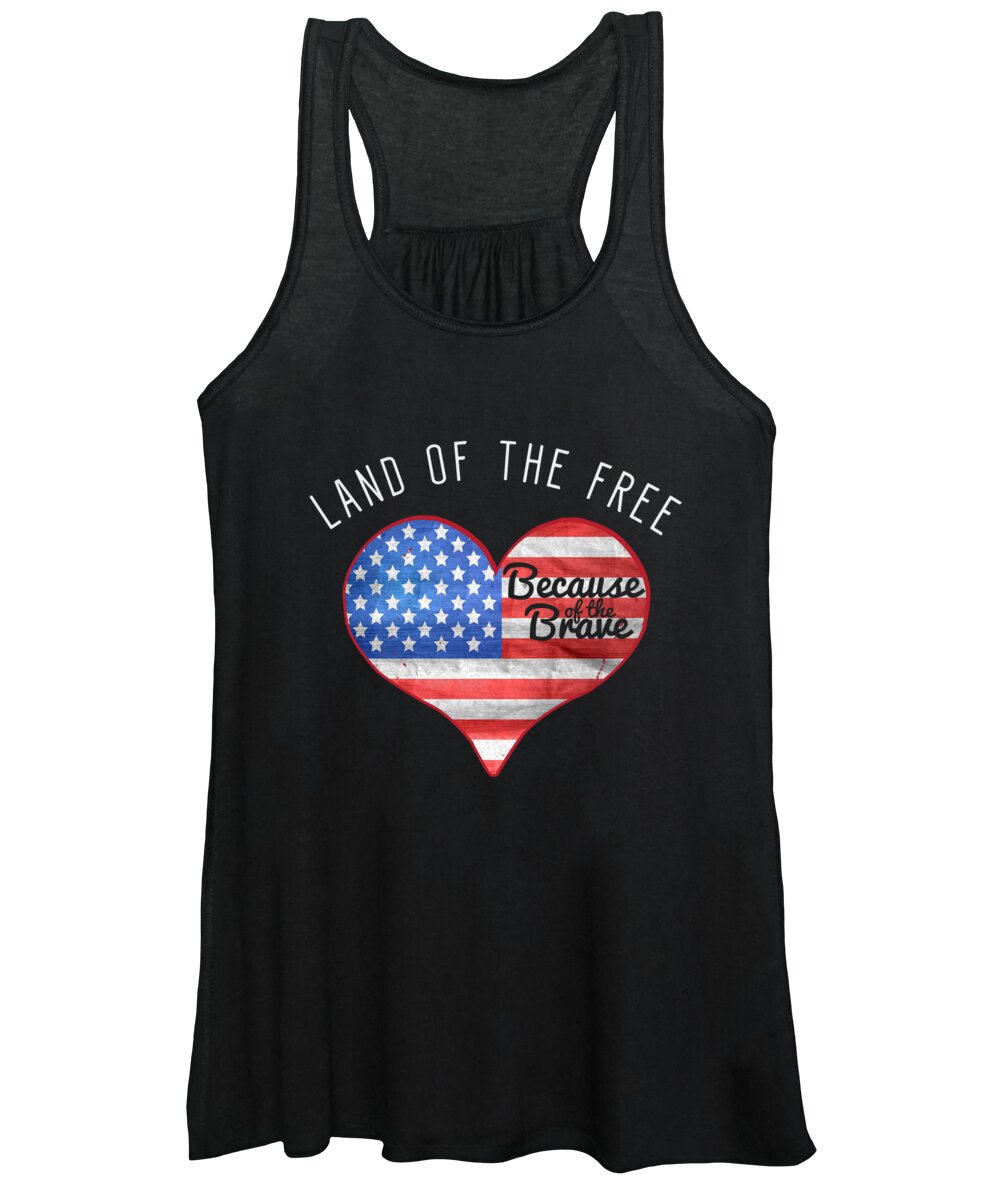 Funny Women's Tank Top featuring the digital art Memorial Day Shirt Land Of The Free by Flippin Sweet Gear