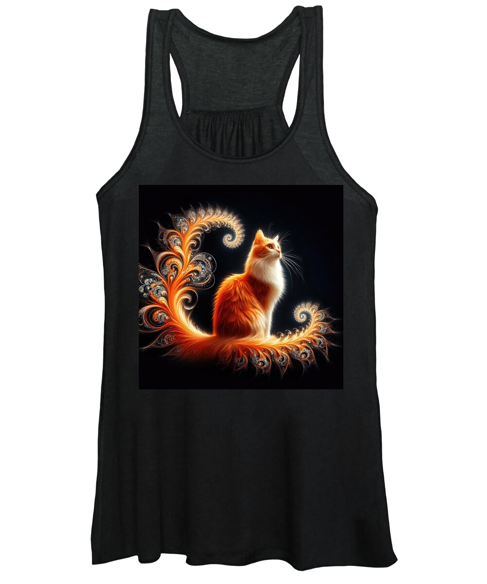 Orange And White Cat Women's Tank Top featuring the photograph Meowgasm by Bill and Linda Tiepelman