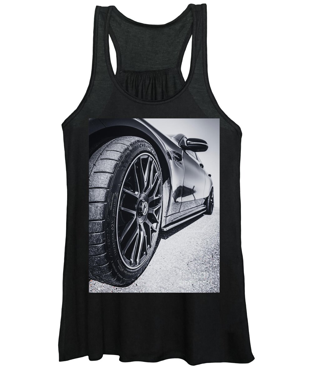 Black&white Women's Tank Top featuring the photograph Mercedes AMG Car by MPhotographer